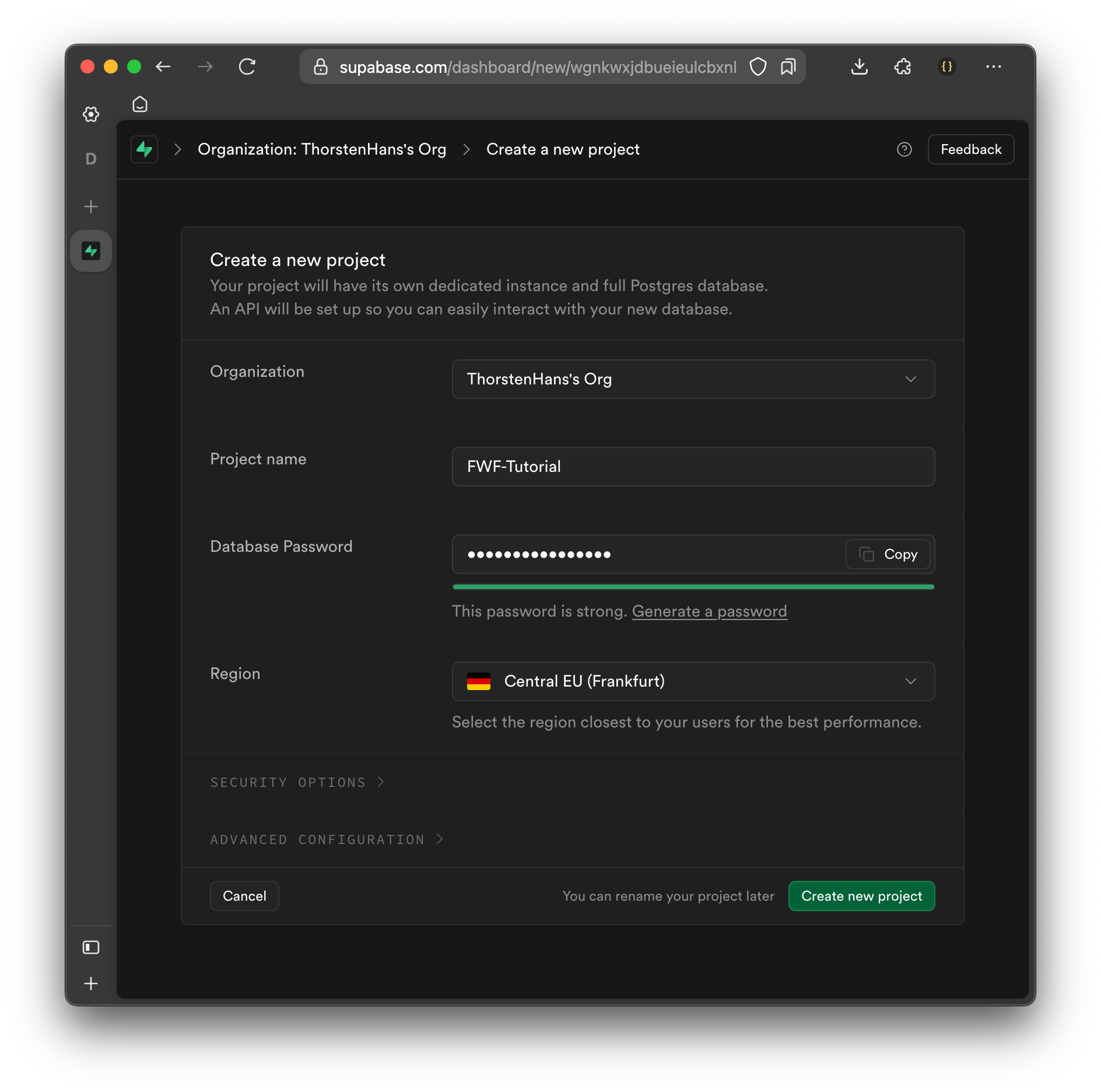 Supabase Project Setup